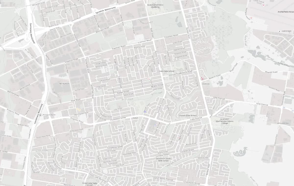 Street map of Inala