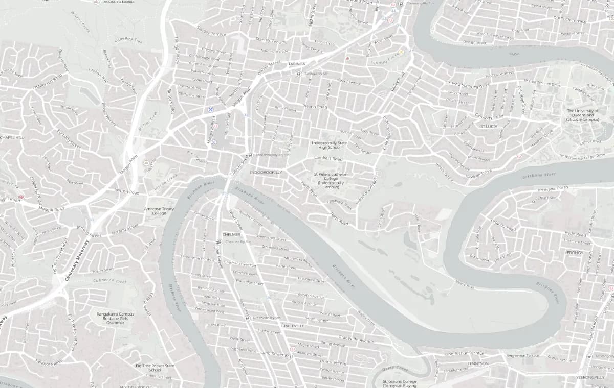 Street map of Indooroopilly