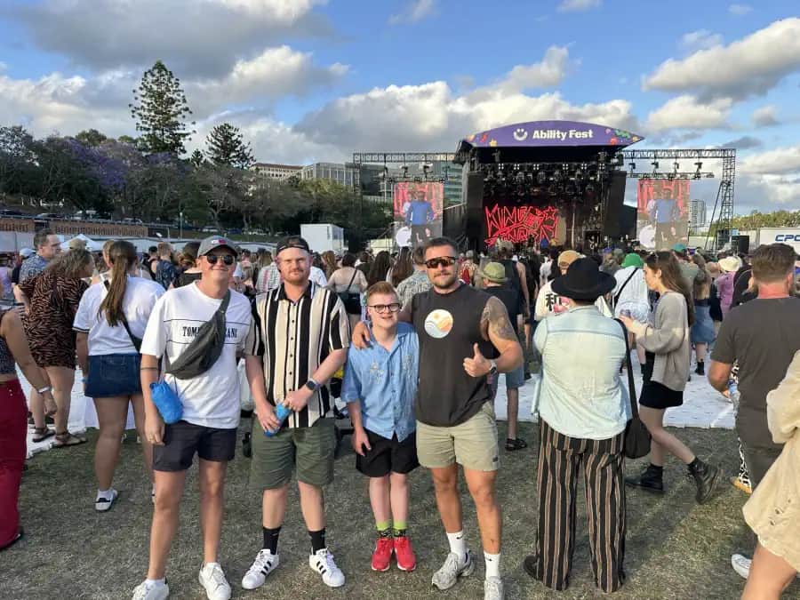 Chris, Ryan, Rowan and Xavier together at Ability Fest in Brisbane.