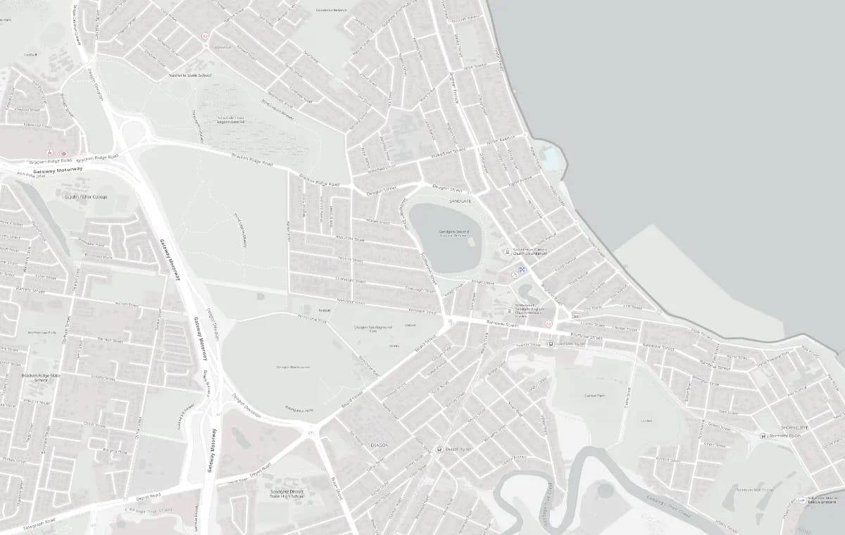 Street map of Sandgate