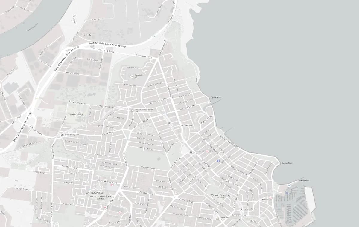 Street map of Wynnum
